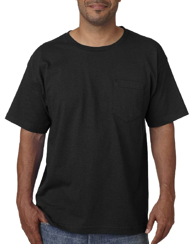 teen glow t-shirts -Bayside USA Made Short Sleeve Pocket T-Shirt | Black