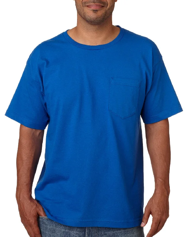 cool-touch t-shirts -Bayside USA Made Short Sleeve Pocket T-Shirt | Royal Blue