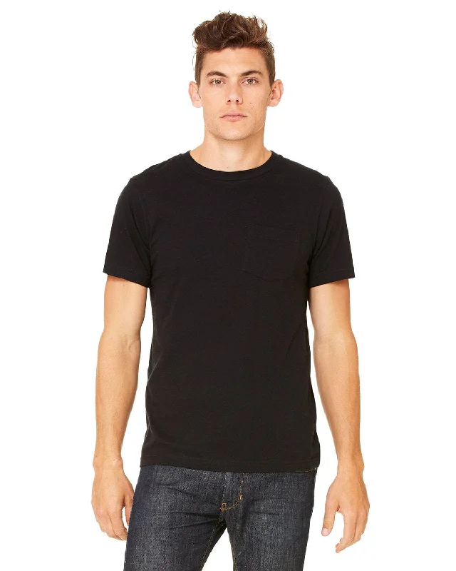 seam burst t-shirts -Bella+Canvas Jersey Pocket T-Shirt | Black