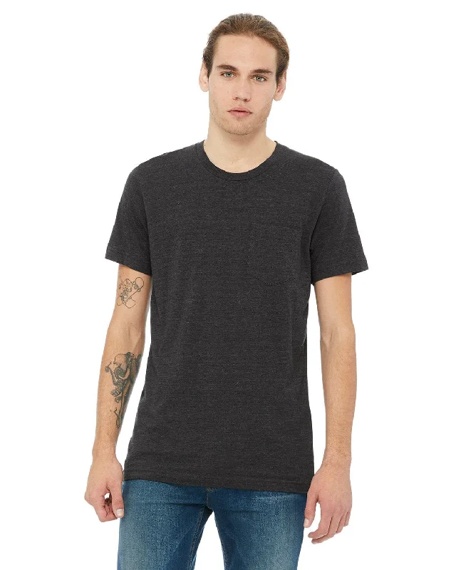 petite ripple t-shirts -Bella+Canvas Jersey Pocket T-Shirt | Dk Grey Hthr