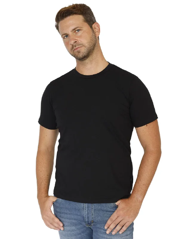 crisp glow t-shirts -Black Cotton Crew Neck T-Shirt