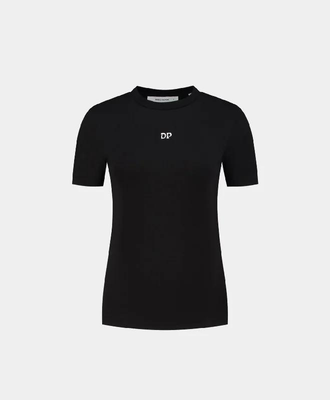 shale stretch t-shirts -Black Unit Fitted T-Shirt