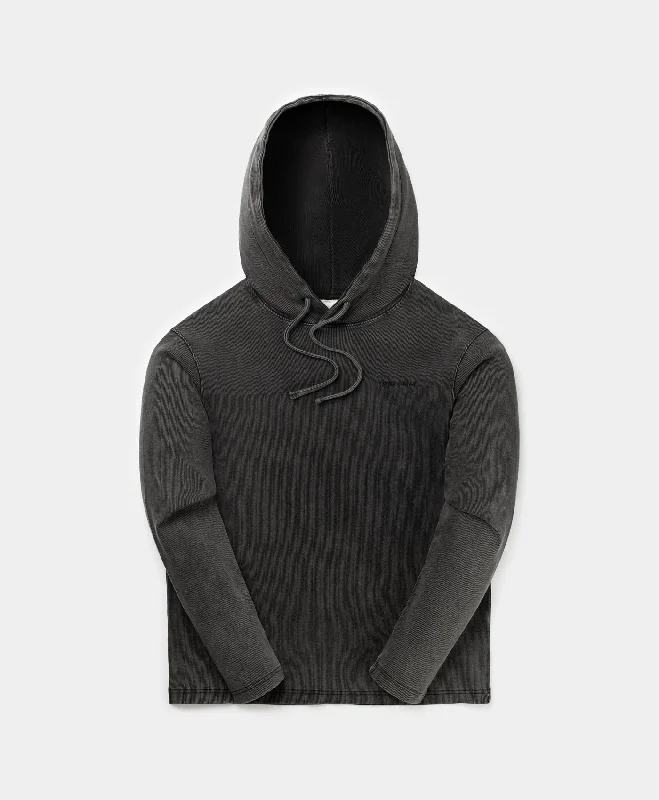 long flash t-shirts -Black Zawadi Rib Hoodie