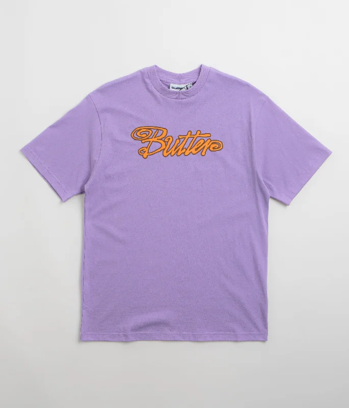 rustic tone t-shirts -Butter Goods Jive T-Shirt - Washed Grape