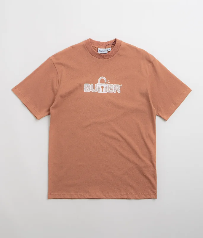 herringbone t-shirts -Butter Goods Lock T-Shirt - Washed Wood