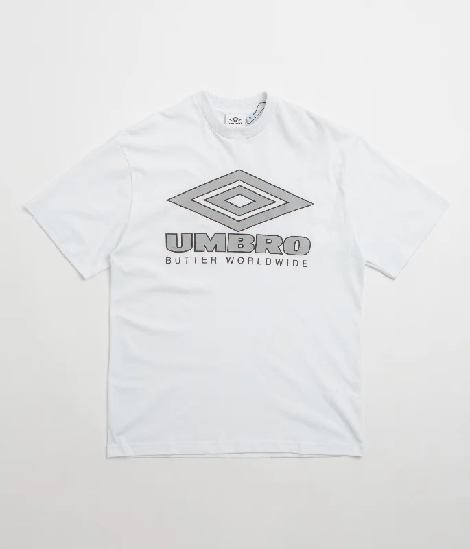 tight flash t-shirts -Butter Goods x Umbro Diamond Logo T-Shirt - White