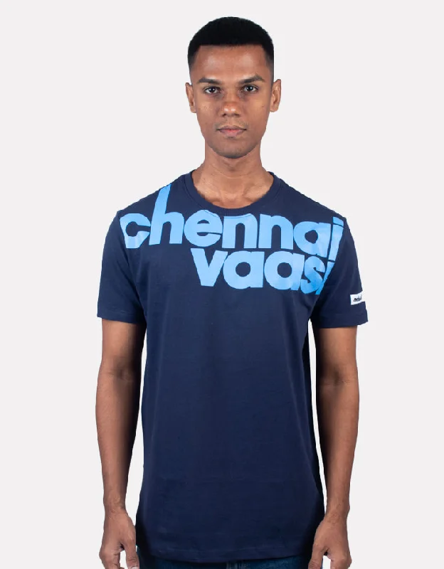 shore breeze t-shirts -CHENNAI VAASI NAVY BLUE T-SHIRT