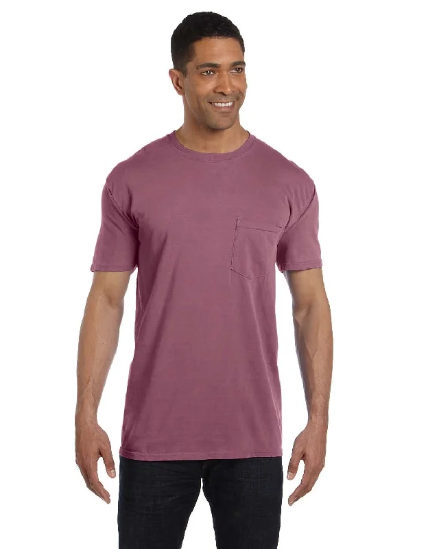 maternity ripple t-shirts -Comfort Colors Garment-Dyed Pocket T-Shirt | Berry