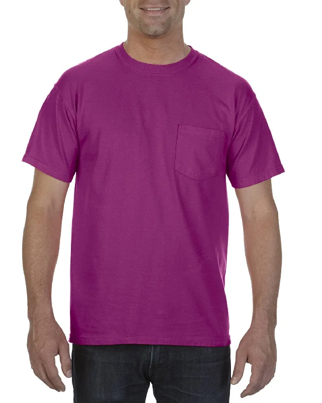 claret cozy t-shirts -Comfort Colors Garment-Dyed Pocket T-Shirt | Boysenberry