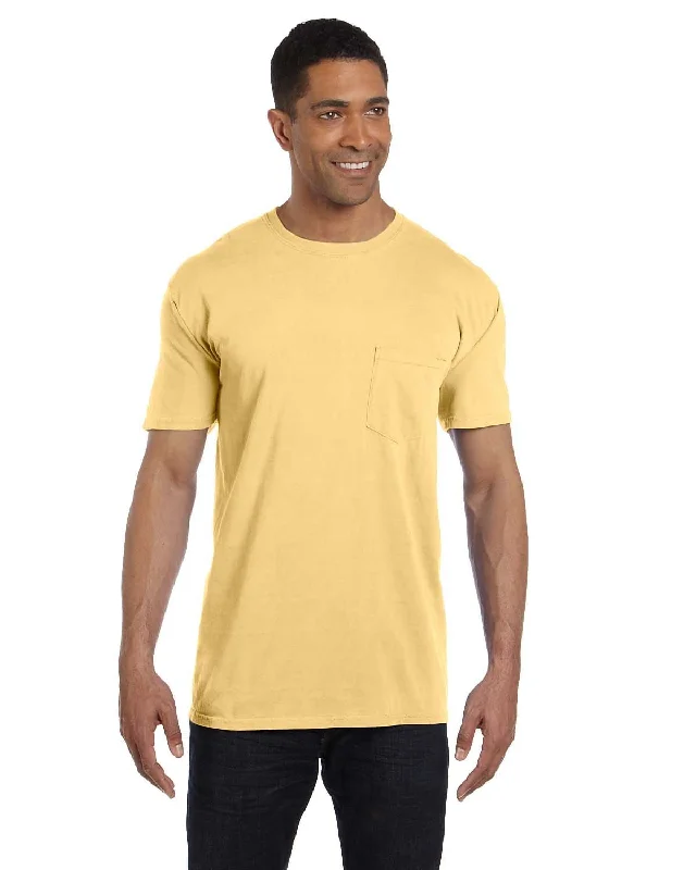 wave hem t-shirts -Comfort Colors Garment-Dyed Pocket T-Shirt | Butter