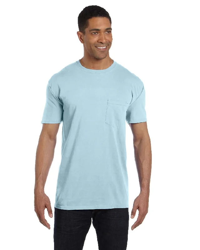 subtle shade t-shirts -Comfort Colors Garment-Dyed Pocket T-Shirt | Chambray