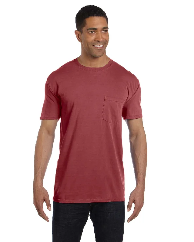 polo gym t-shirts -Comfort Colors Garment-Dyed Pocket T-Shirt | Chili Pepper