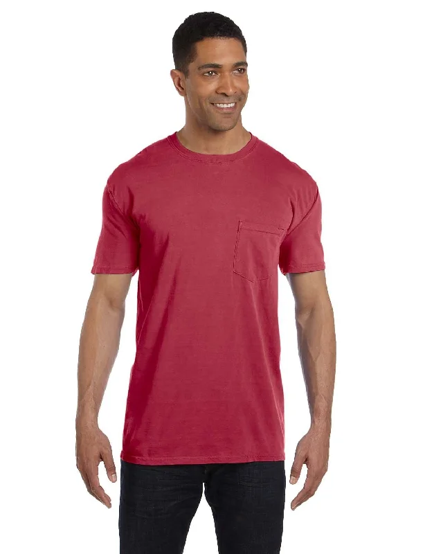 saffron gym t-shirts -Comfort Colors Garment-Dyed Pocket T-Shirt | Chili