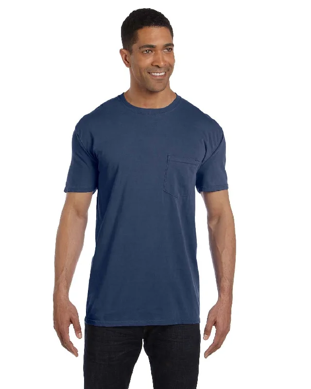 kiwi flash t-shirts -Comfort Colors Garment-Dyed Pocket T-Shirt | China Blue