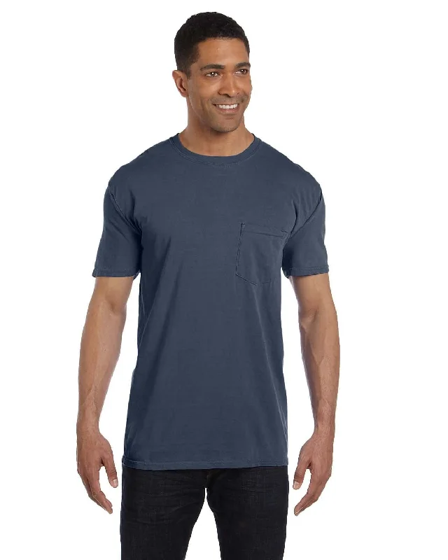 active glow t-shirts -Comfort Colors Garment-Dyed Pocket T-Shirt | Denim