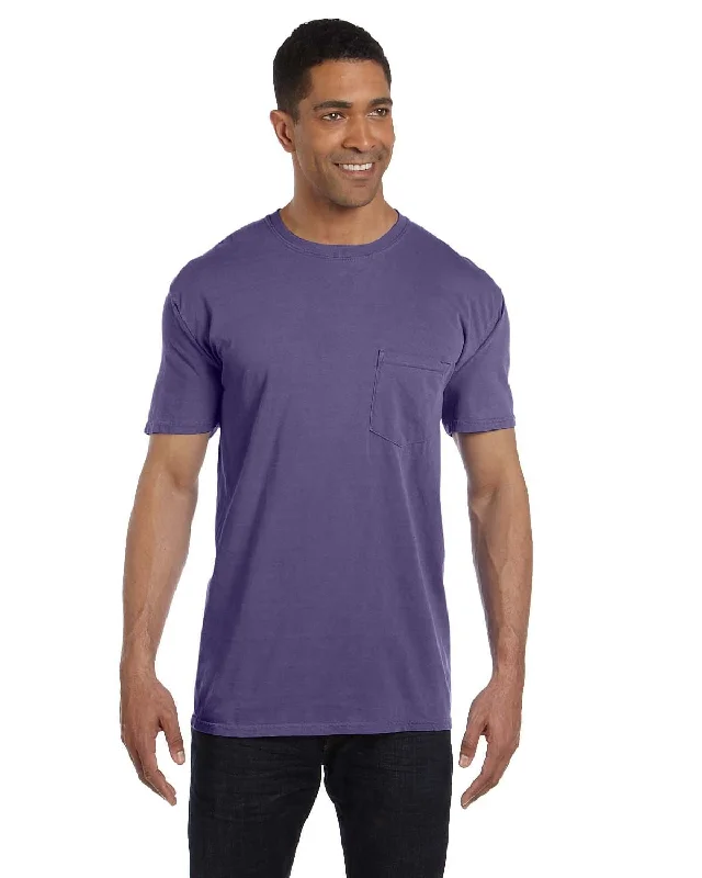 infant cozy t-shirts -Comfort Colors Garment-Dyed Pocket T-Shirt | Grape