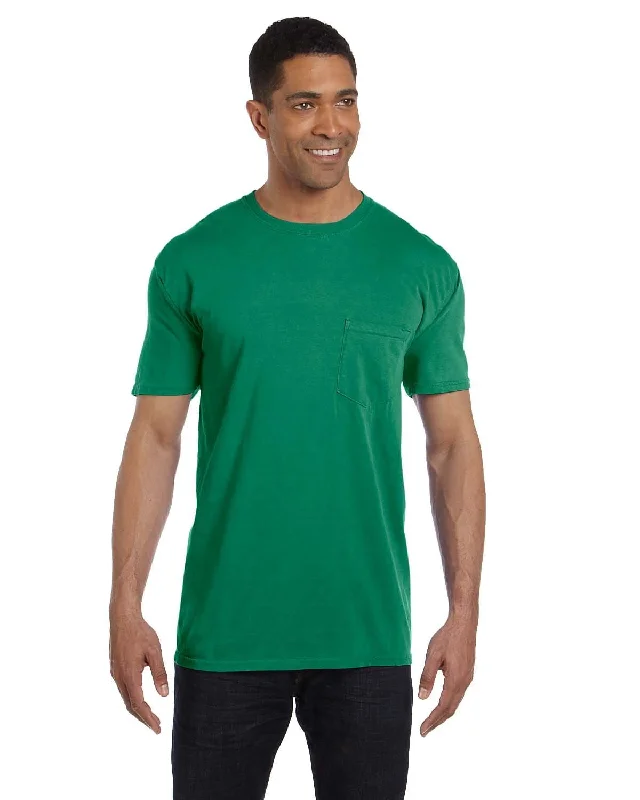 duo stretch t-shirts -Comfort Colors Garment-Dyed Pocket T-Shirt | Grass