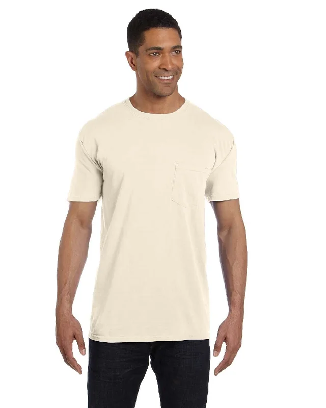 flare gym t-shirts -Comfort Colors Garment-Dyed Pocket T-Shirt | Ivory