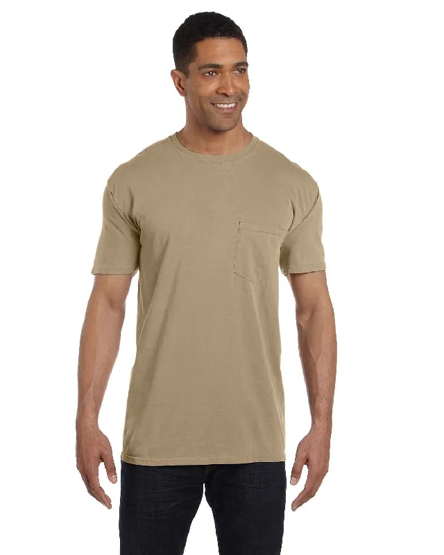 heavy fade t-shirts -Comfort Colors Garment-Dyed Pocket T-Shirt | Khaki