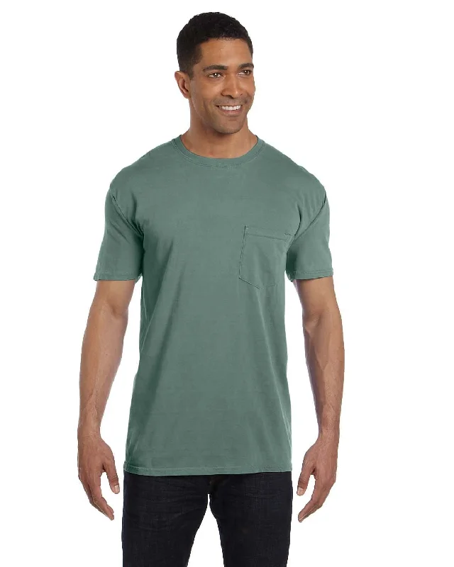 chalk stretch t-shirts -Comfort Colors Garment-Dyed Pocket T-Shirt | Light Green