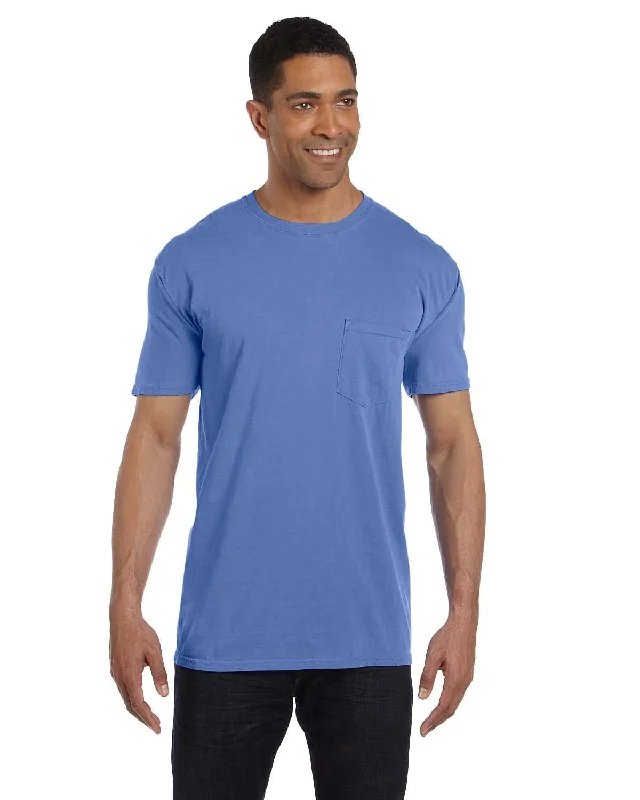 drape glow t-shirts -Comfort Colors Garment-Dyed Pocket T-Shirt | Mystic Blue