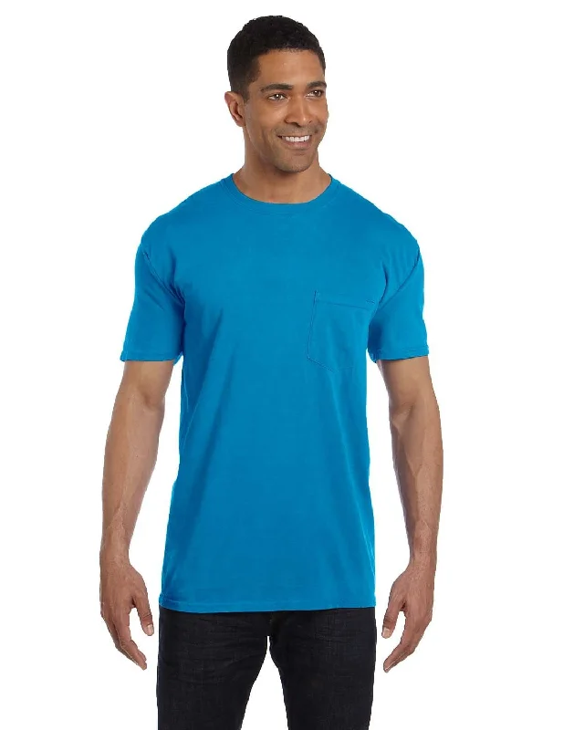 citron ripple t-shirts -Comfort Colors Garment-Dyed Pocket T-Shirt | Sapphire