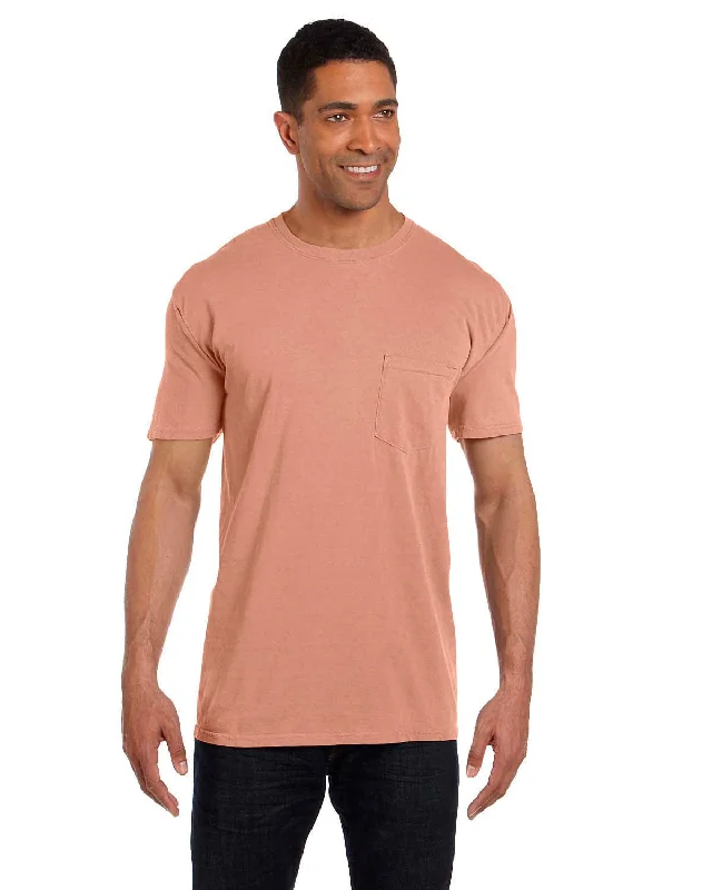 zinc stretch t-shirts -Comfort Colors Garment-Dyed Pocket T-Shirt | Terracota