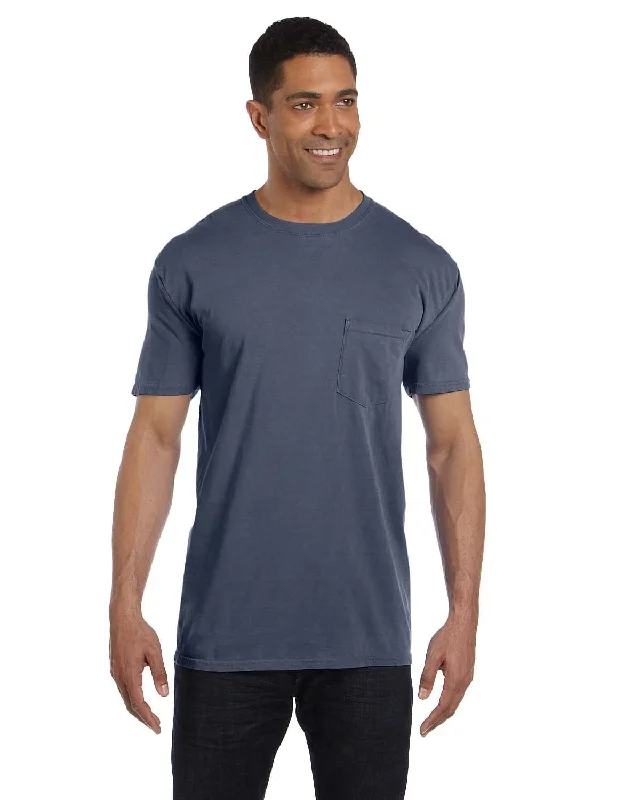 active dry t-shirts -Comfort Colors Garment-Dyed Pocket T-Shirt | Washed Denim