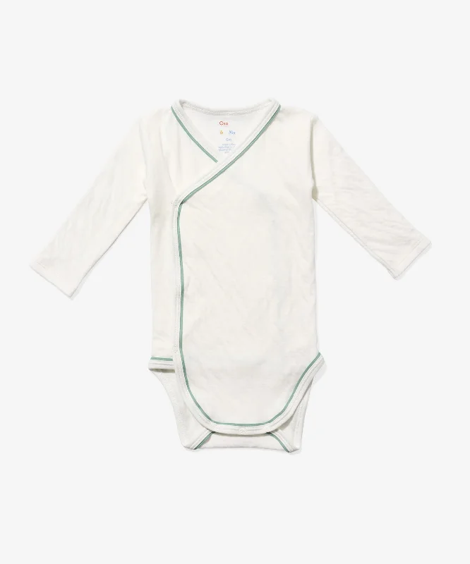 basket knit t-shirts -Crossbody One-piece, Seafoam Piping