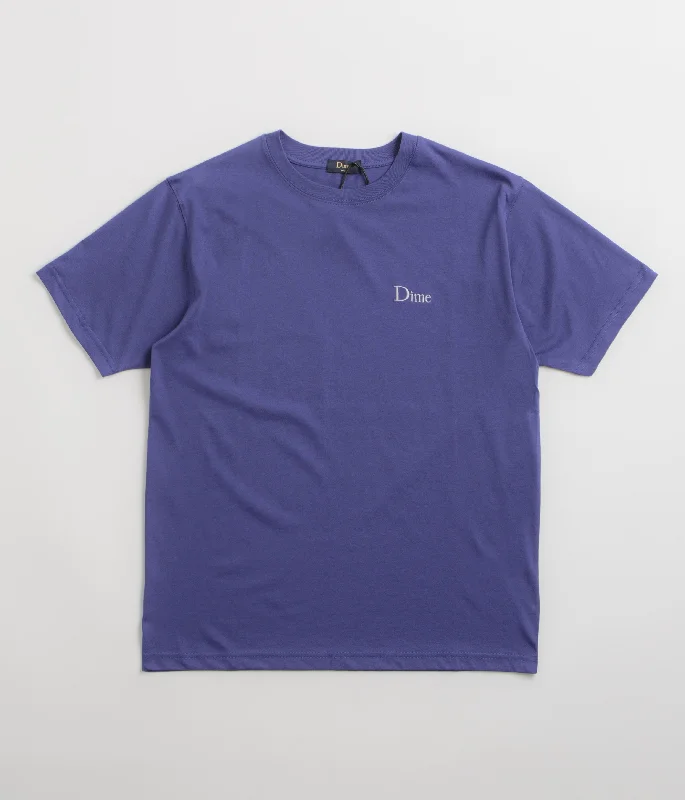 blush stretch t-shirts -Dime Classic Small Logo T-Shirt - Indigo