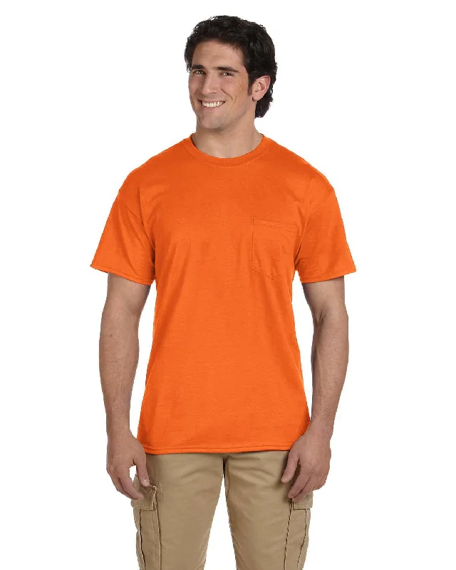 claret gym t-shirts -Gildan DryBlend 50/50 Pocket T-Shirt | S Orange