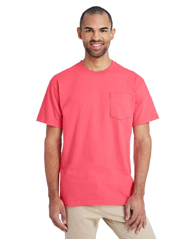 flare edge t-shirts -Gildan Hammer T-Shirt with Pocket | Coral Silk