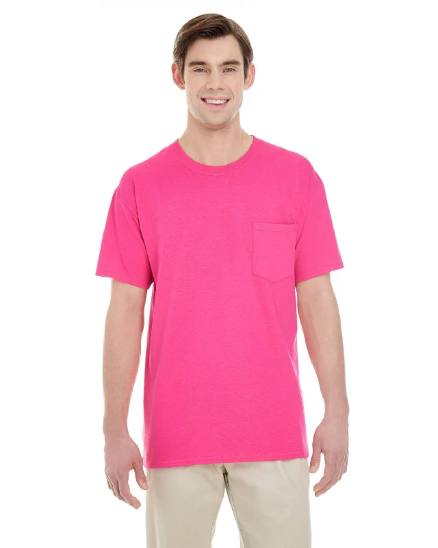 snug sleek t-shirts -Gildan Pocket T-Shirt | Heliconia