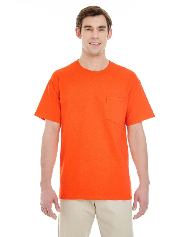 bold collar t-shirts -Gildan Pocket T-Shirt | Orange