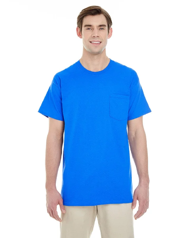 charcoal sleek t-shirts -Gildan Pocket T-Shirt | Royal