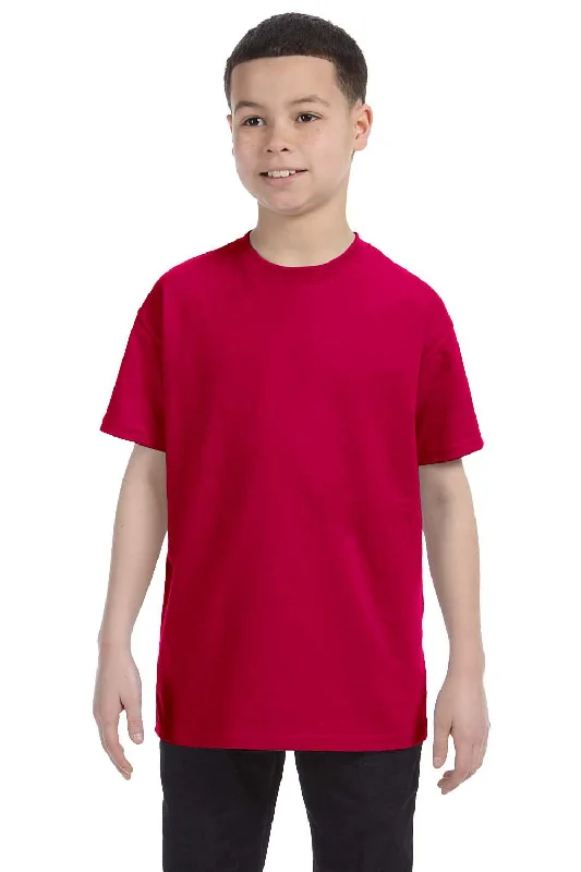 airy gym t-shirts -Gildan Youth Short Sleeve Crewneck T-Shirt - Garnet Red