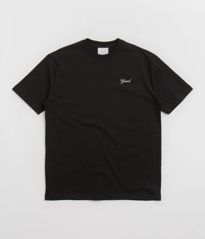 squad glow t-shirts -Grand Collection Script T-Shirt - Black / Black