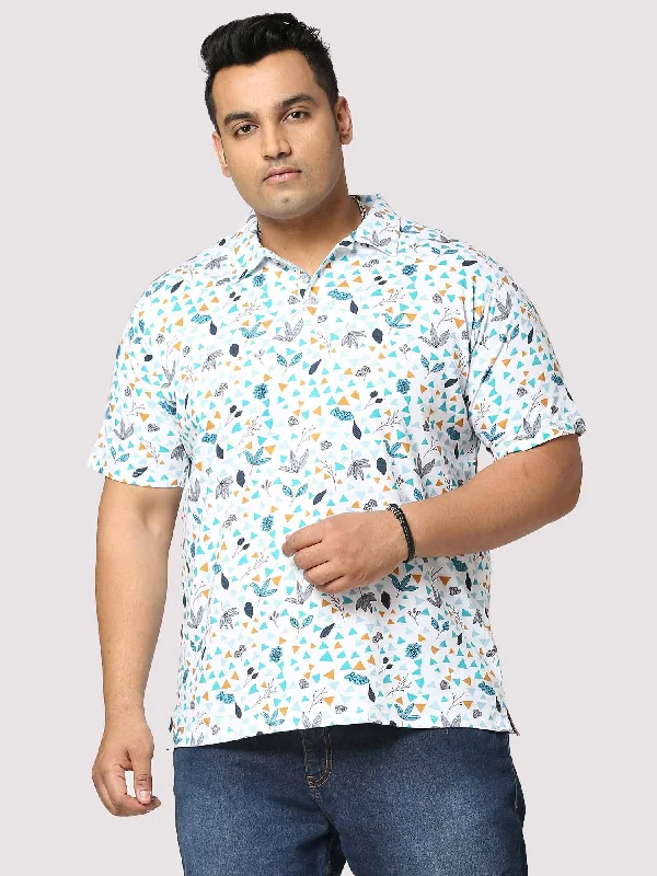 navy mist t-shirts -Guniaa Glider Digital Printed Half-Sleeves Shirt Men's Plus Size