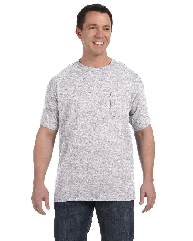 soft hem t-shirts -Hanes Authentic-T Pocket T-Shirt | Ash