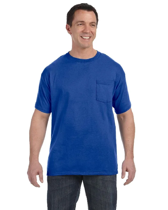 plum airy t-shirts -Hanes Authentic-T Pocket T-Shirt | Deep Royal