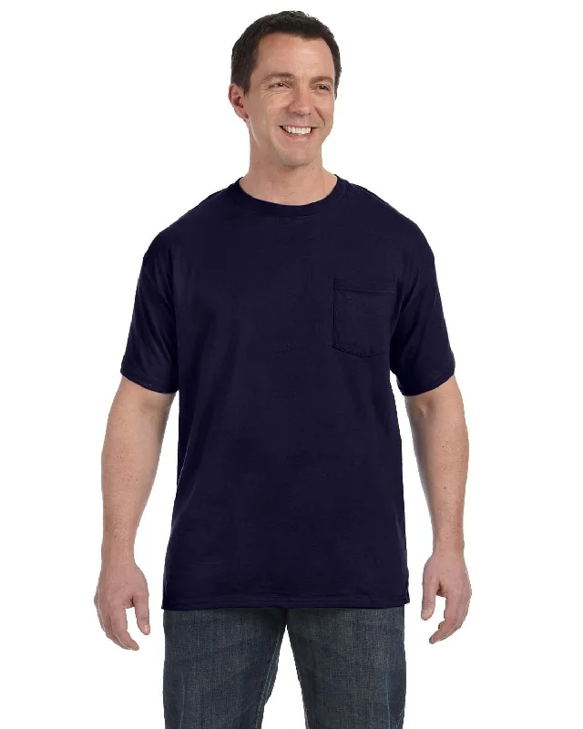 tiger stripe t-shirts -Hanes Authentic-T Pocket T-Shirt | Navy