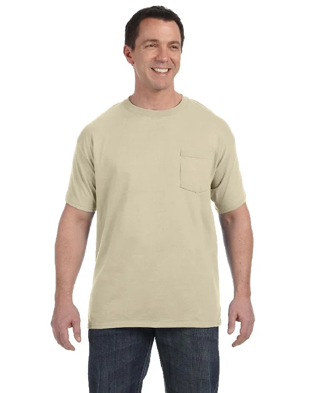 herringbone t-shirts -Hanes Authentic-T Pocket T-Shirt | Sand