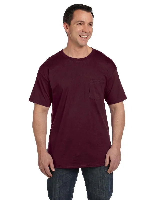 modern art t-shirts -Hanes Beefy-T Pocket T-Shirt | Maroon