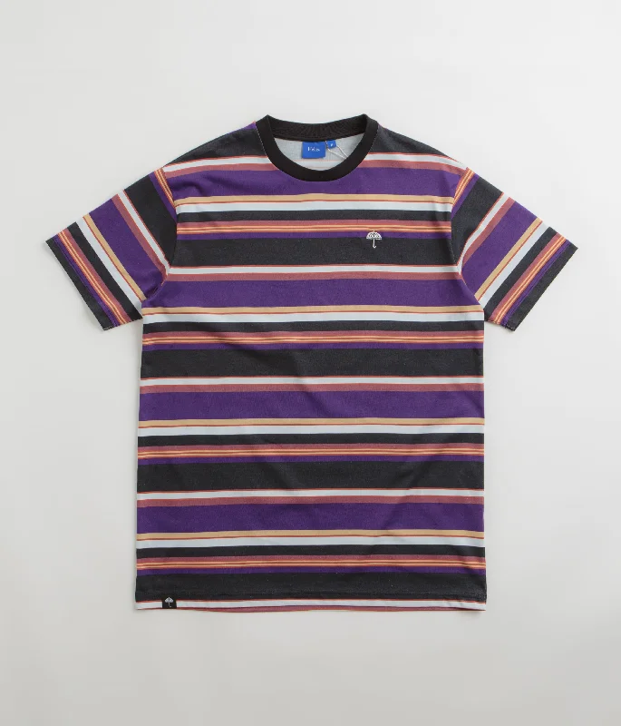 mini crop t-shirts -Helas Rayures T-Shirt - Purple / Black