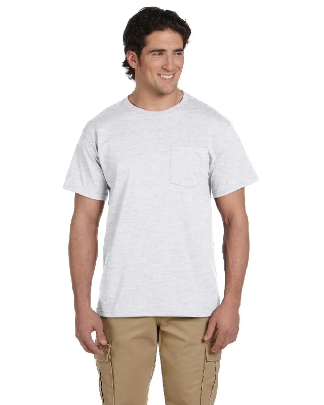 long cozy t-shirts -Jerzees 50/50 Pocket T-Shirt | Ash