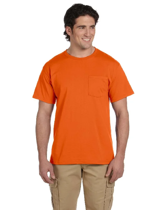 twilight stretch t-shirts -Jerzees 50/50 Pocket T-Shirt | Safety Orange