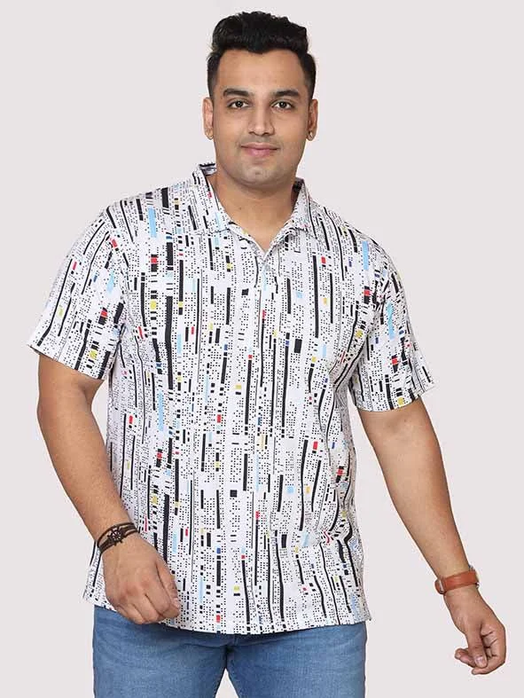 aqua burst t-shirts -Men Plus Size Black Dotted Digital Printed Polo Collar T-shirt