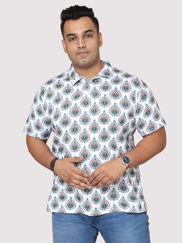 duo burst t-shirts -Men Plus Size Ethinic Pattern Digital Printed Polo Collar T-shirt