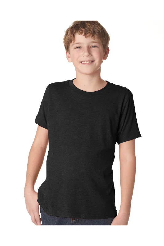 sustainable weave t-shirts -Next Level Youth Jersey Short Sleeve Crewneck T-Shirt - Black