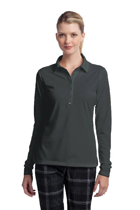 ribbed stretch t-shirts -Nike Ladies Long Sleeve Dri-FIT Stretch Tech Polo. 545322